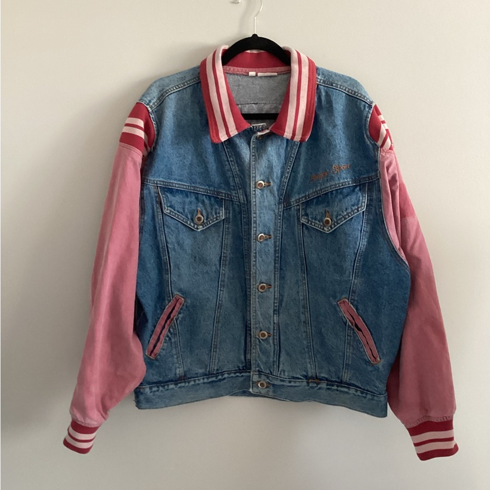 Vintage Staff Sport Denim Varsity Jacket, Size M
